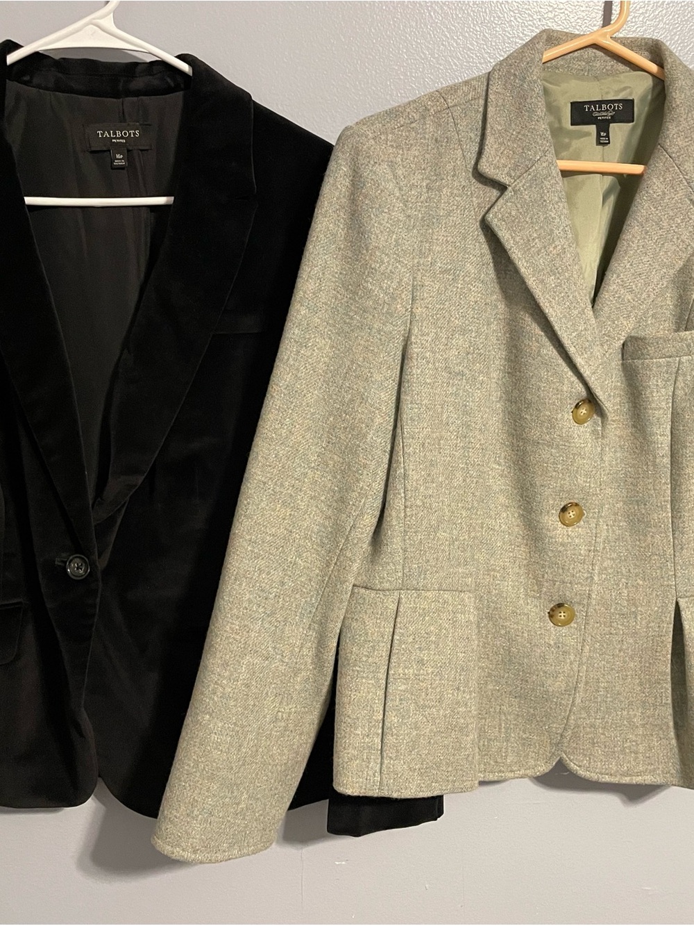 Talbots Black Velvet Blazer and Light Green Jacket Bundle